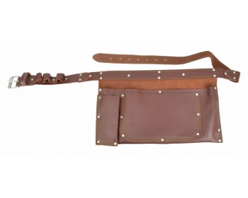 3 Pocket, Leather Tool Belt/Nail Pouch